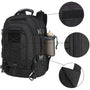 Sac à dos militaire tactique noir avec porte-bouteille extérieur et nombreux points d’attache
