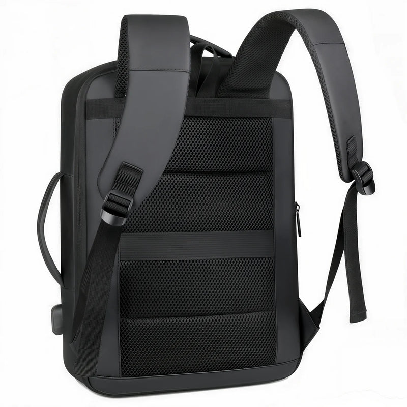 Sac à dos moderne PC 16 pouces Rigel noir avec dos en mesh ergonomique et bretelles ajustables