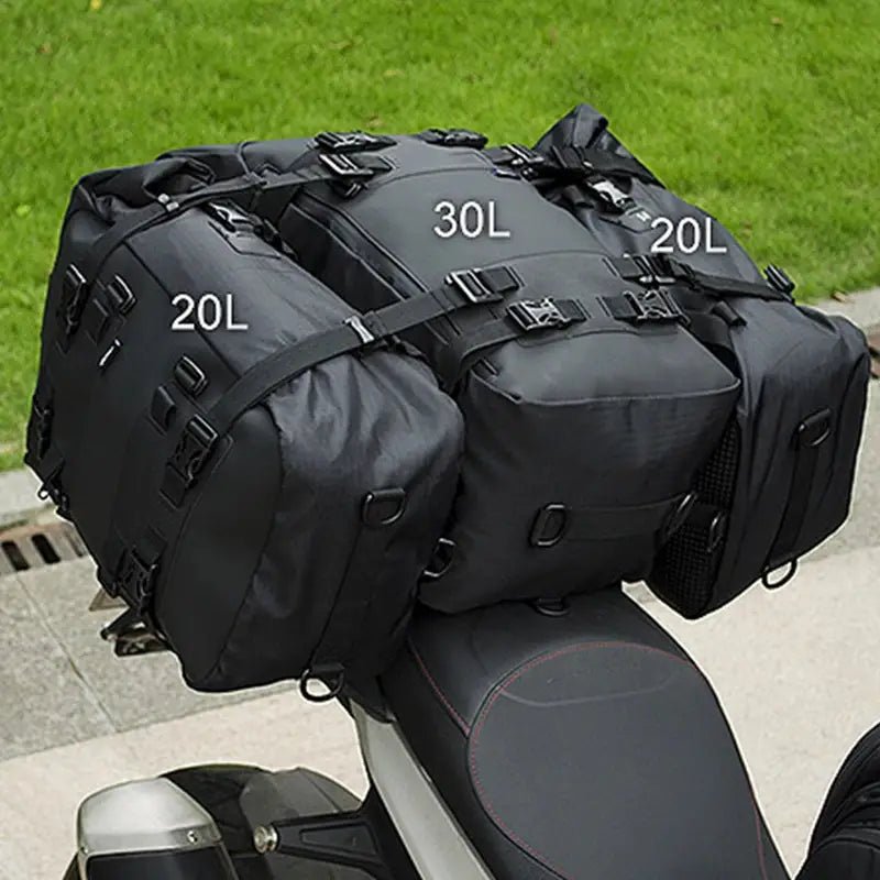 Sac à dos moto étanche avec système de sacoches multifonctions pour moto noire
