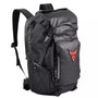 Sac à dos moto homme noir avec logo rouge et plusieurs poches pour homme