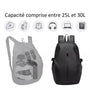 Sac à dos moto imperméable noir étanche 25L à 30L capacité pour motocyclistes
