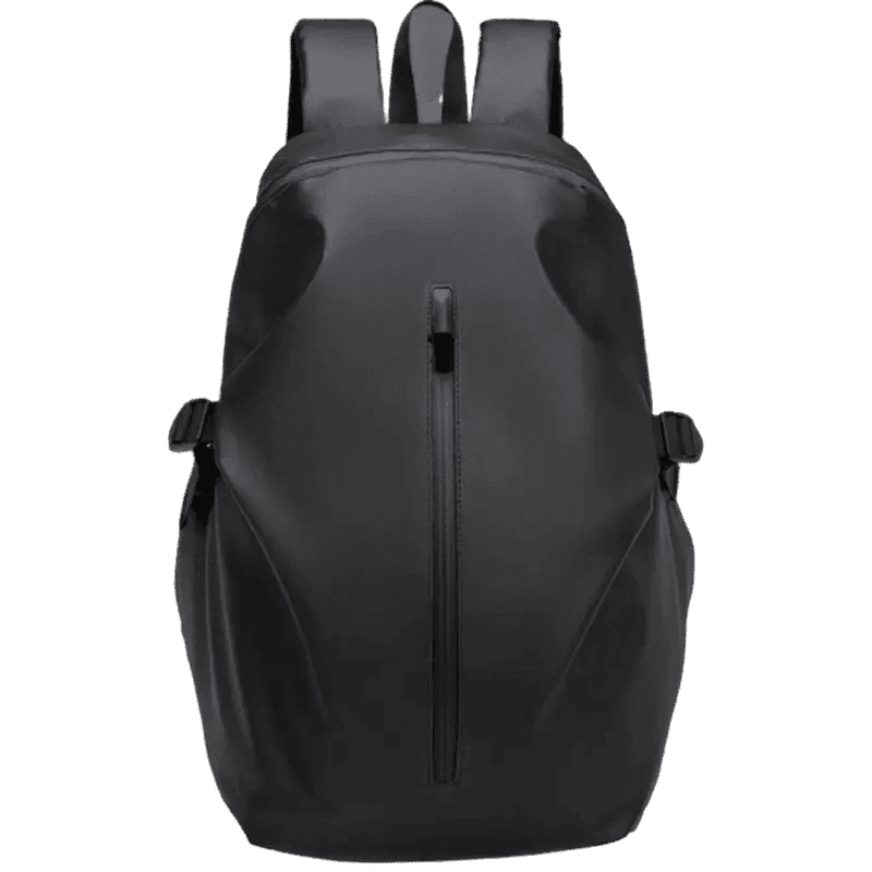 Sac à dos moto imperméable noir élégant avec fermeture verticale à glissière