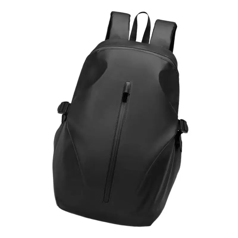 Sac à dos moto imperméable noir élégant avec fermeture verticale et résistance à l’eau