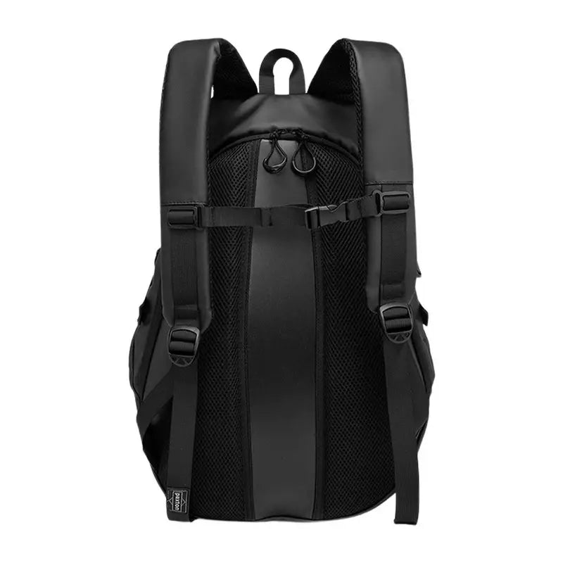 Sac à dos moto imperméable noir avec bretelles rembourrées et panneau dorsal en mesh