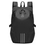 Sac à dos moto noir étanche avec bandes réfléchissantes et logo triangulaire