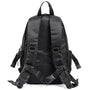 Sac à dos multi rangement en nylon noir avec bretelles ajustables et poignée supérieure
