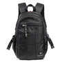 Sac à dos multi rangement en nylon noir matelassé avec plusieurs compartiments zippés