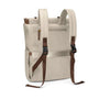 Sac à dos multifonction femme beige avec bretelles marron et boucles noires