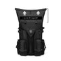 Sac à dos multifonction noir tactique avec compartiments externes et extension en haut