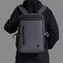 Sac à dos multifonction pour ordinateur gris foncé avec bretelles rembourrées et poches multiples