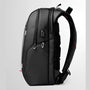 Sac à dos ordi femme noir avec port de chargement USB et multiples compartiments zippés