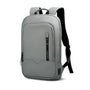 Sac à dos ordinateur 14 pouces femme gris moderne avec poche frontale et port USB