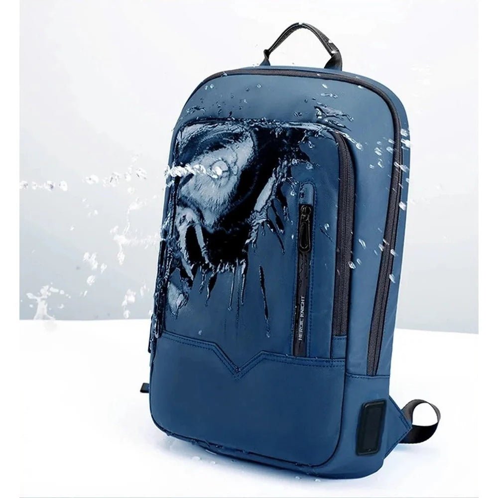 Sac à dos ordinateur 14 pouces femme en nylon navy résistant à l’eau avec plusieurs poches zippées