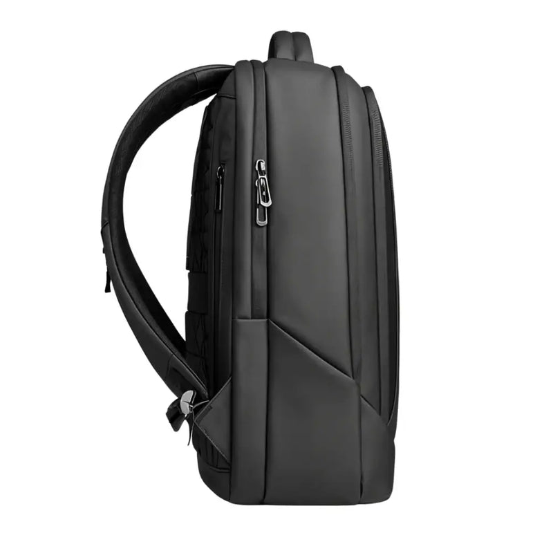 Sac à dos ordinateur 16 pouces City HK noir élégant avec compartiments zippés et bretelles ergonomiques