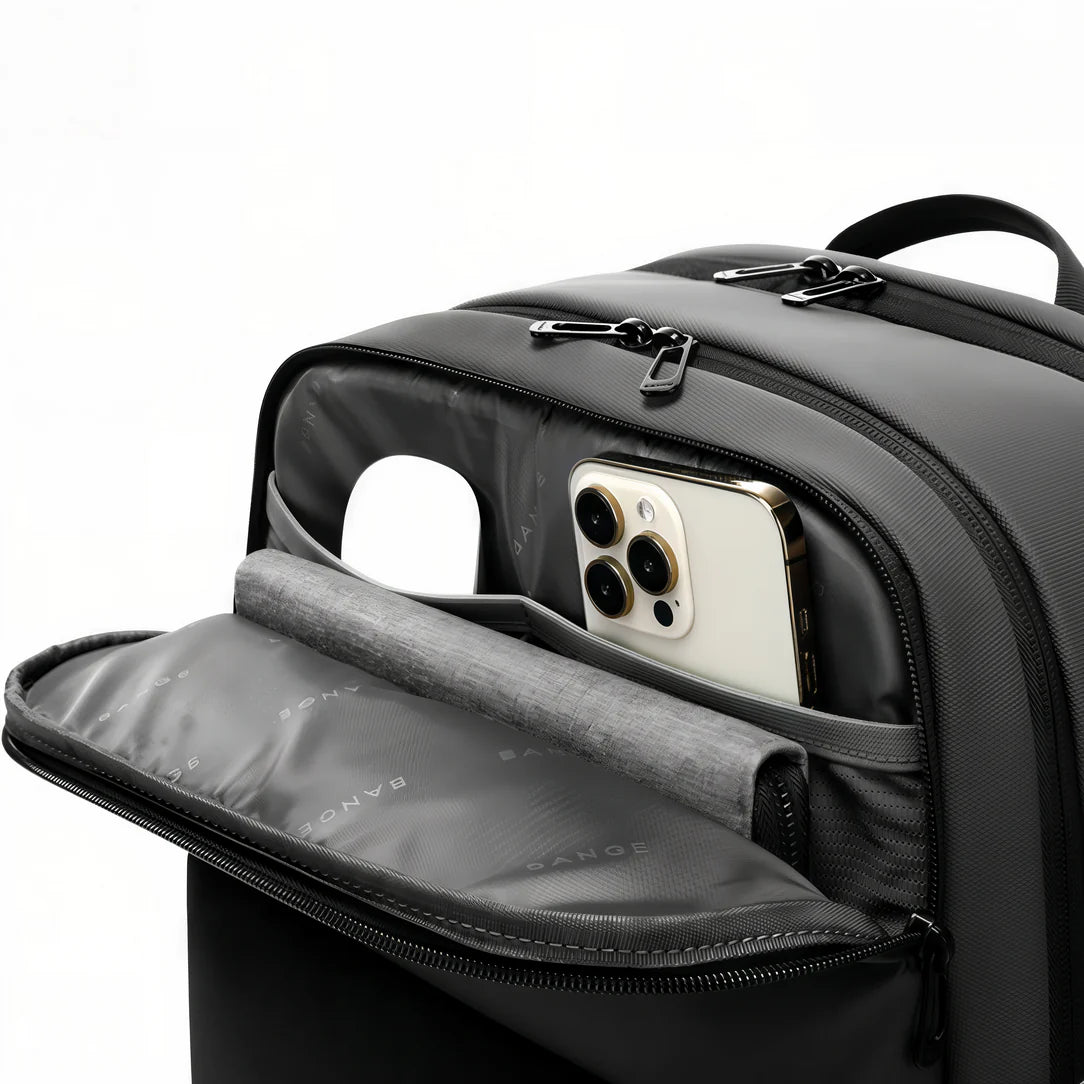 Sac à dos ordinateur de ville 23L BG121 noir avec multiples compartiments zippés