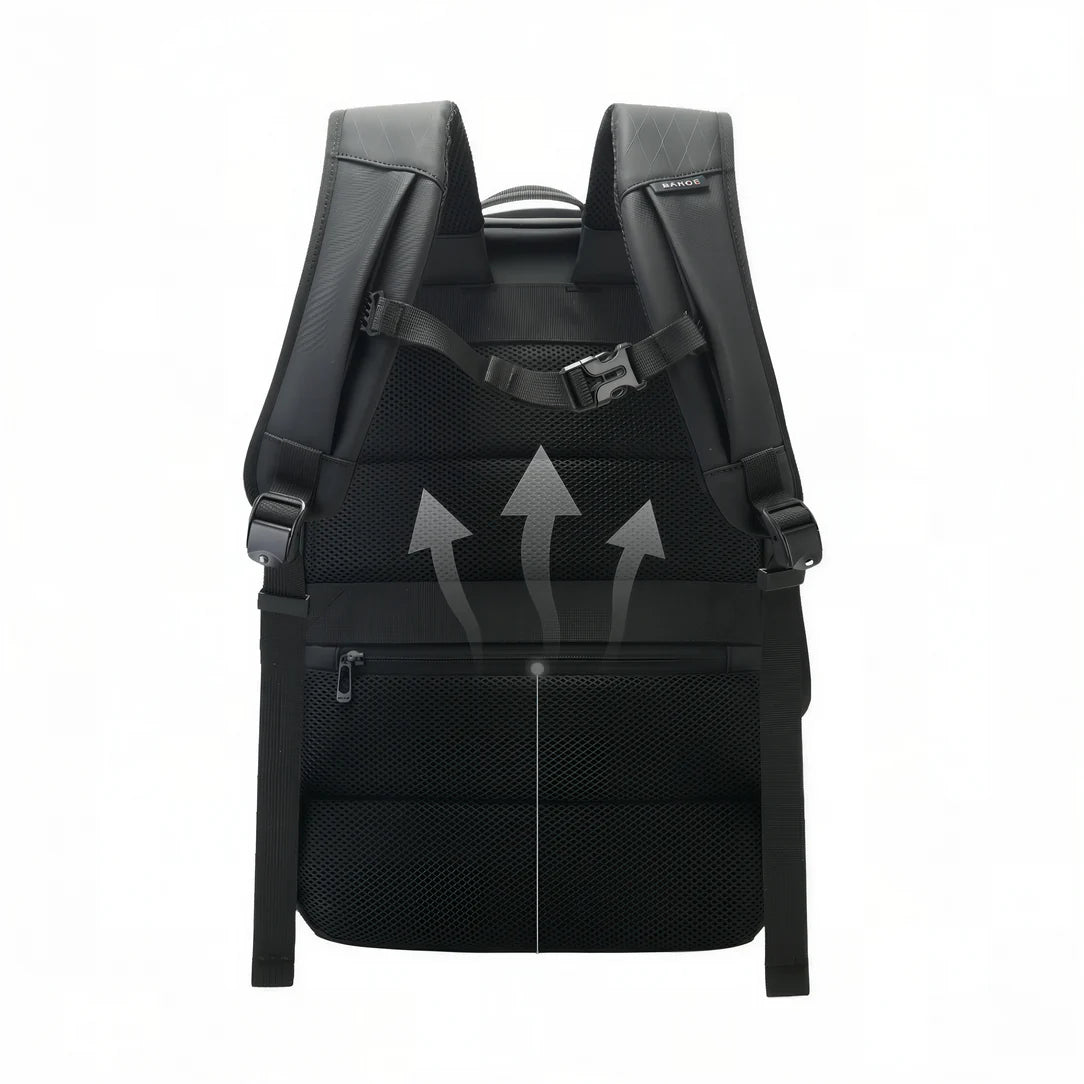 Sac à dos ordinateur de ville 23L BG121 noir avec panneau dorsal respirant et bretelles ajustables