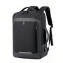 Sac à dos ordinateur extensible 17 pouces noir résistant à l’eau avec compartiments et port USB