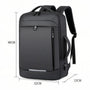 Sac à dos ordinateur extensible 17 pouces gris foncé, minimaliste avec ports USB
