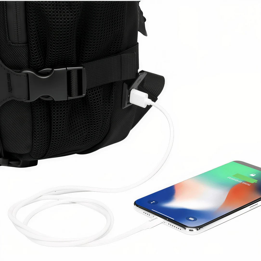 Sac à dos ordinateur homme de 16 pouces Aquila avec port USB externe et téléphone connecté