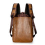 Sac à dos ordinateur homme en cuir avec cuir marron et bretelles réglables