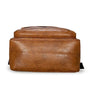 Sac à dos ordinateur homme en cuir vue de dessous en cuir marron élégante