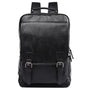 Sac à dos ordinateur homme imitation cuir en faux cuir noir avec deux boucles frontales