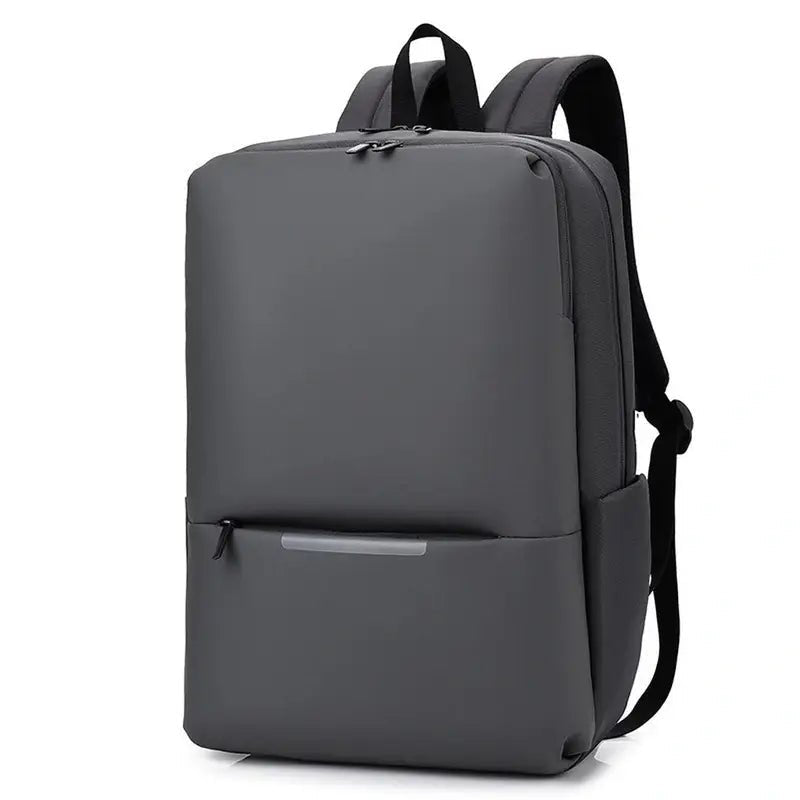 Sac à dos ordinateur homme tendance 15 pouces, minimaliste, gris foncé avec plusieurs poches zippées