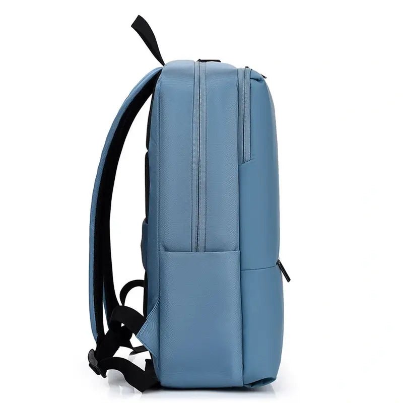 Sac à dos ordinateur homme tendance 15 pouces minimaliste bleu avec bretelles noires