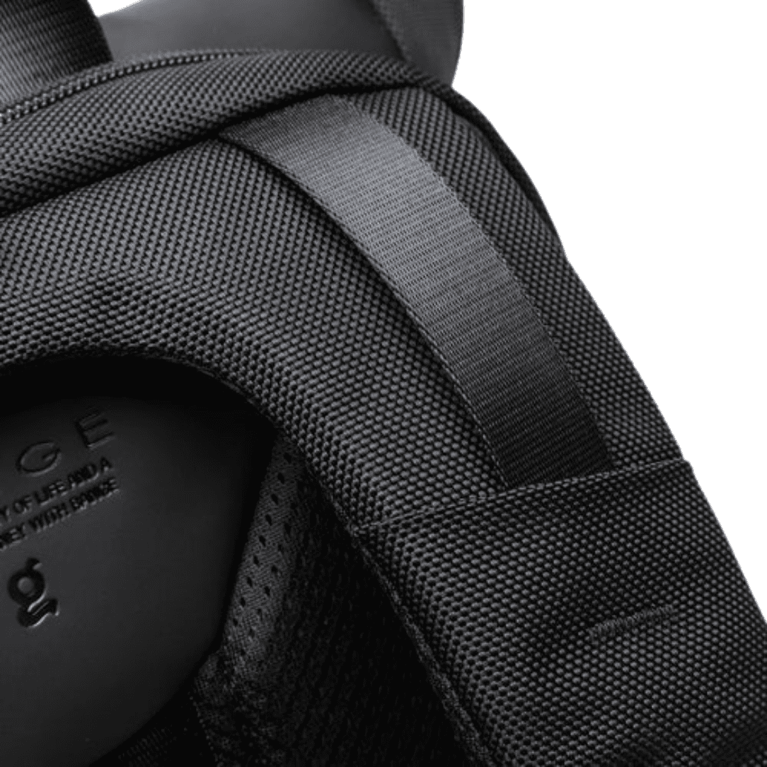 Sangle d’épaule de sac à dos ordinateur imperméable homme en tissu texturé avec branding subtil