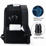 Sac à dos ordinateur Nebula 16 noir avec bretelles ergonomiques et panneau dorsal respirant