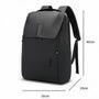 Sac à dos ordinateur pour femme ergonomique noir avec rabat, poche frontale et bretelles ajustables