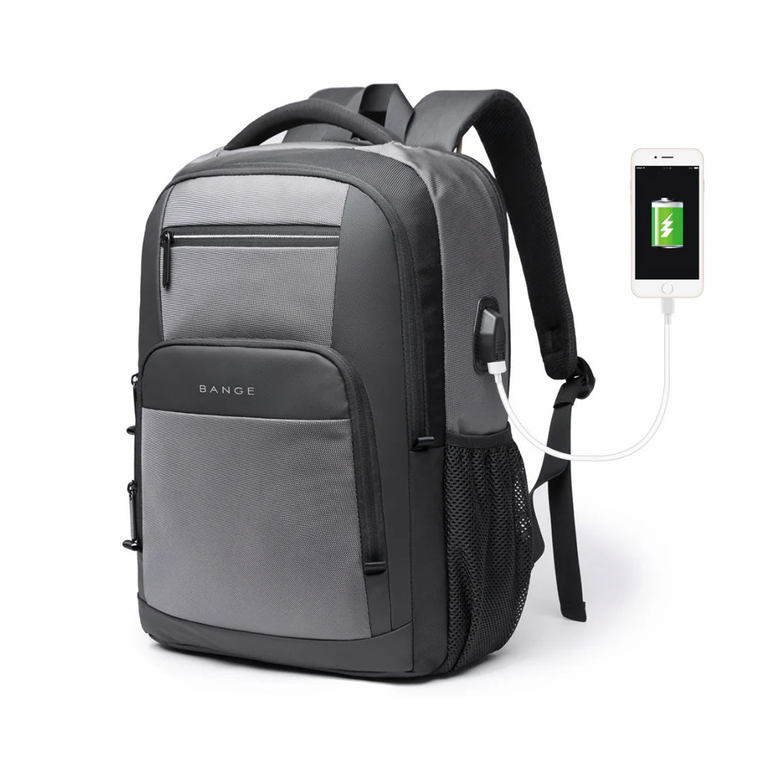 Sac à dos ordinateur pour homme gris avec port usb