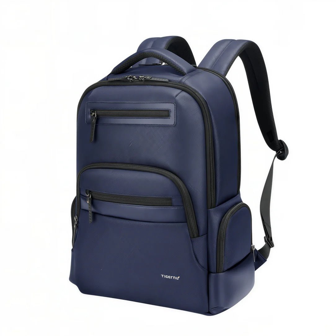 Sac à dos pc 17 pouces femme Ellya en bleu foncé avec plusieurs compartiments zippés