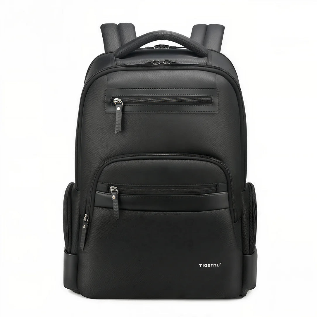 Sac à dos PC 17 pouces femme Ellya noir moderne avec plusieurs compartiments zippés
