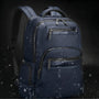 Sac à dos PC 17 pouces femme Ellya en nylon bleu marine résistant à l’eau avec multiples compartiments zippés