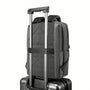 Sac à dos PC portable 17 pouces Urban Nova attaché à une valise à roulettes grise foncée