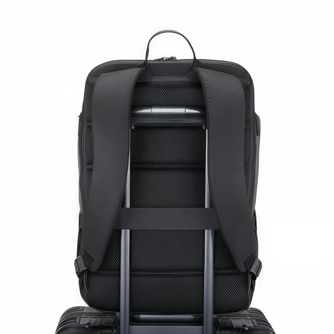 Sac à dos PC portable ouverture 180° avec bretelles rembourrées et passant pour bagages