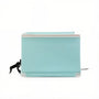 Sac à dos porte chat Hello Cat avec cooler rectangulaire teal, trim argent, bandoulière noire