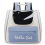 Sac à dos porte chat blanc et bleu avec fenêtre transparente et poche zippée