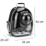 Sac à dos pour chat avec hublot noir et transparent avec fenêtre à bulles et ventilation