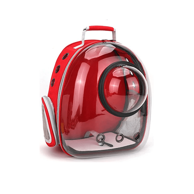 Sac a dos pour chat avec hublot, sac à dos rouge pour animaux avec fenêtre en bulle