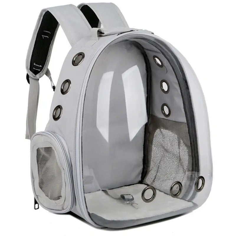 Sac a dos pour chat transparent avec fenêtre en bulle et trous de ventilation