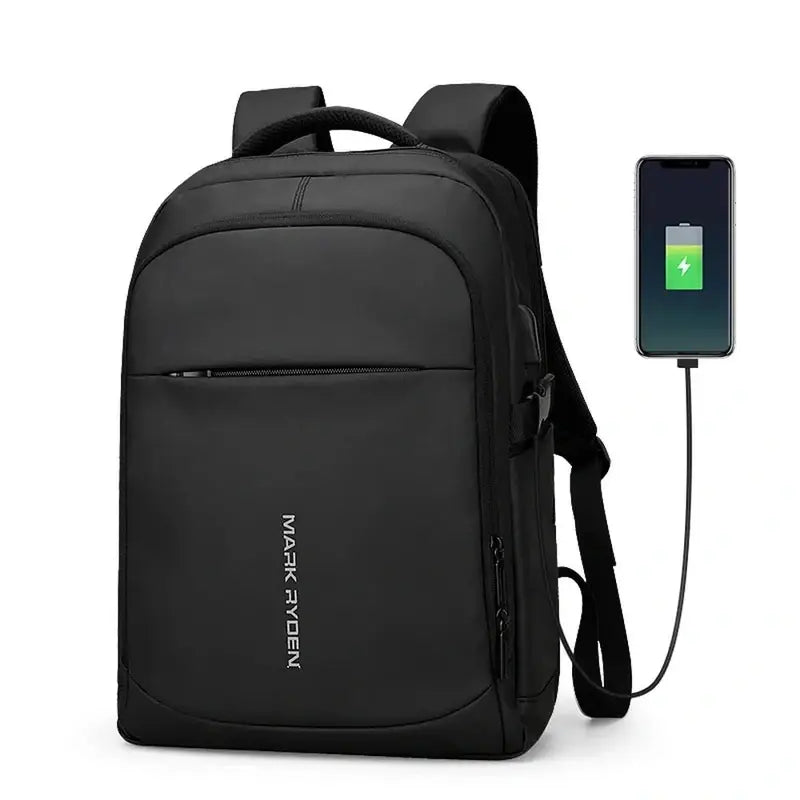 Sac à dos pour étudiant noir avec port de chargement USB externe