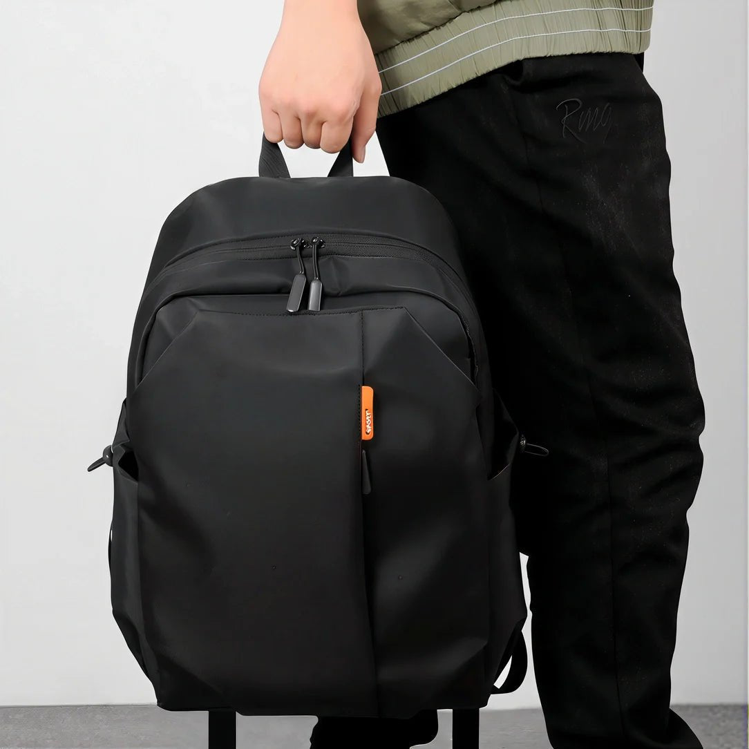 Sac à dos pour le collège Pack n GO noir avec étiquette orange