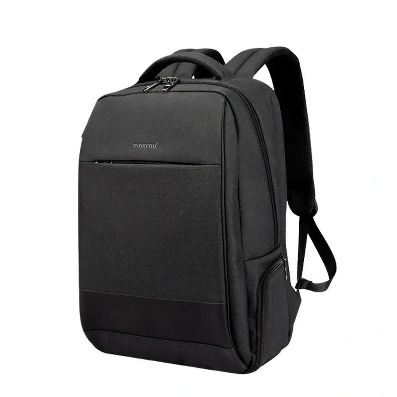 Sac à dos pour ordi portable noir rembourré avec plusieurs compartiments et bretelles