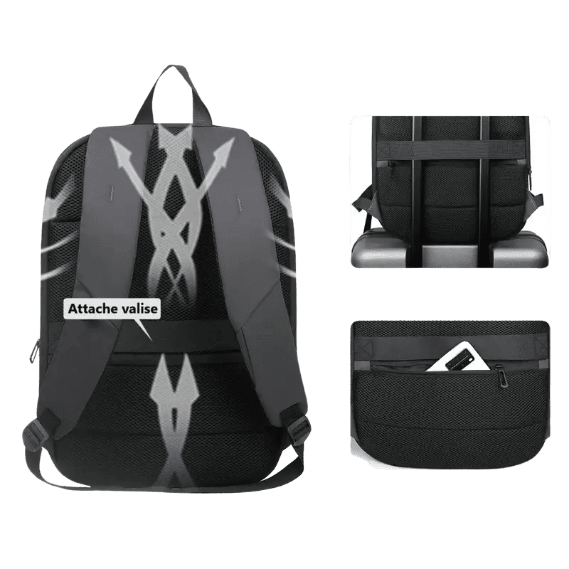 Sac à dos pour ordinateur 17 pouces BackGuard avec dos rembourré, sangle et poche secrète