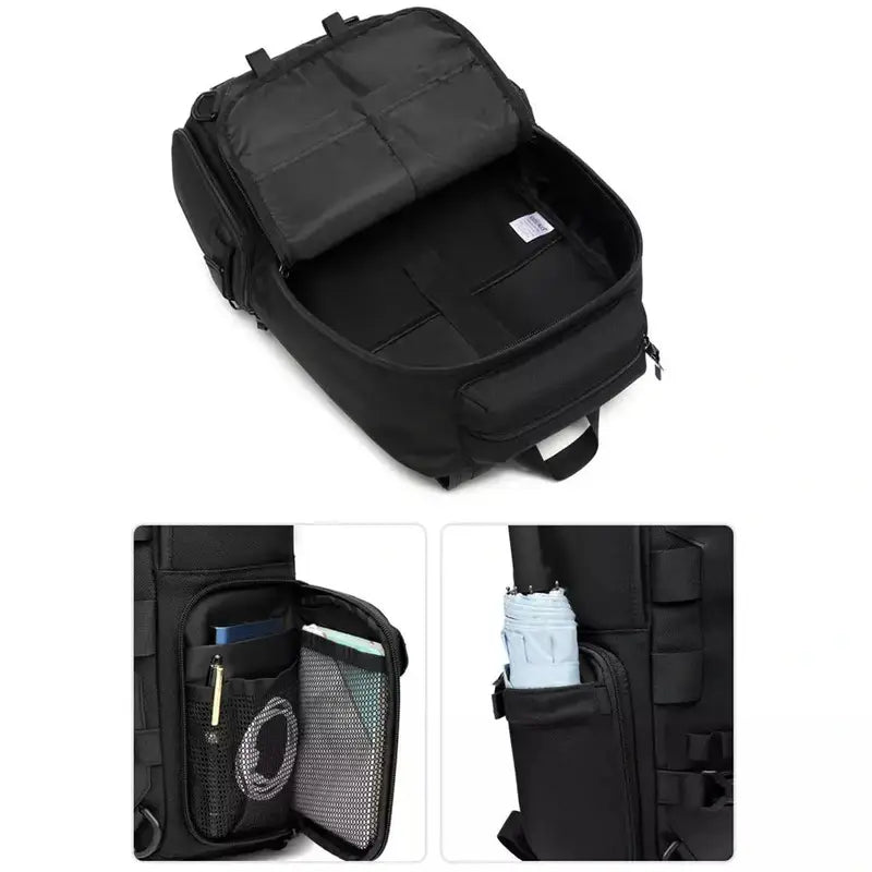Sac à dos pratique noir avec plusieurs compartiments et poches pour une organisation optimale