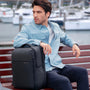 Sac à dos professionnel de travail PC 15.6 pouces WorkFlow, sac à dos minimaliste noir avec plusieurs compartiments