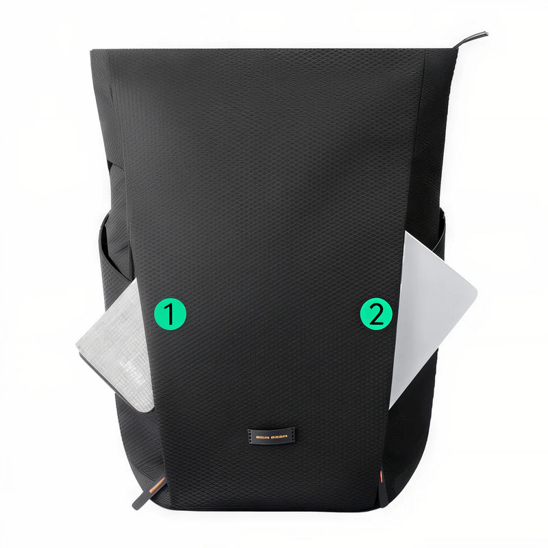 Sac à dos Quasar I 16 pouces Ryden noir avec poches latérales pour tablette et ordinateur portable