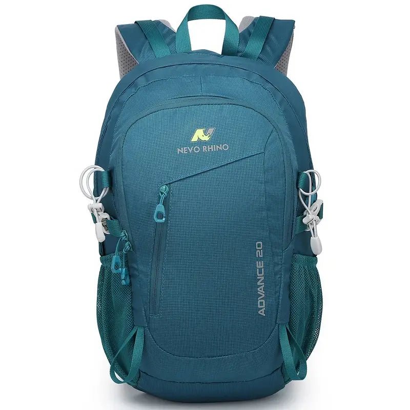Sac à dos randonnée 20l vert teal avec multiples compartiments et bretelles ajustables